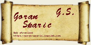 Goran Sparić vizit kartica